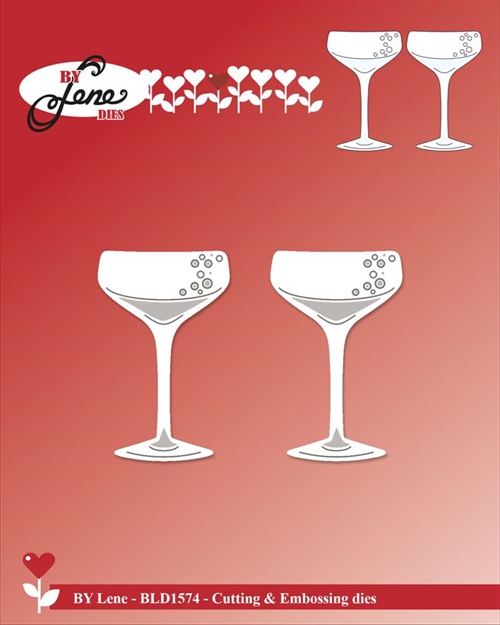 By Lene dies Champagne glasses 3,5x2cmx2 stk
